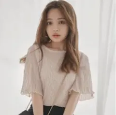 【新品】GRL キャミソール付き波プリーツプルオーバー