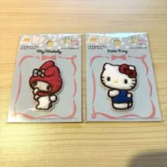 パイルワッペン 2点セット ハローキティ マイメロディ セリア ダイソー
