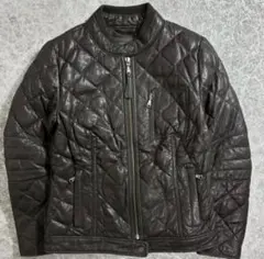 Eddie Bauer レザーキルティングダウンジャケット 黒のサムネイル
