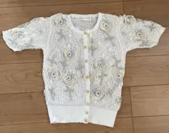 Orchid レース編み 花柄カーディガン 半袖