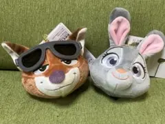 未使用タグ付き しまむら　ズートピア2 ニック ジュディ ぬいぐるみチャーム