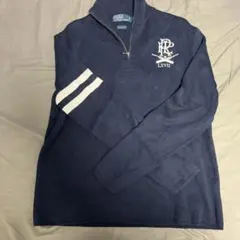 ネイビー ジップアップ セーター