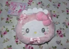 Hello Kitty 吉蒂 迷你臉部化妝包 貓貓女僕 粉紅色