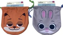 新品未使用タグ付き　Disney ズートピア　ニック　ジュディ　巾着2点セット