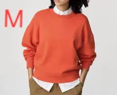 ユニクロ　スムースコットンクルーネックセーター　オレンジ　M　新品タグ付き
