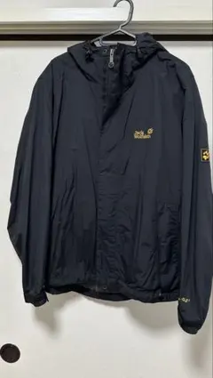 Jack Wolfskinフード付き ブラック マウンテンパーカー