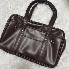 新品未使用　ダークブラウン スクールバック　スクバ　茶色　JK