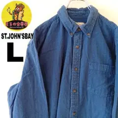 USA古着 ST.JOHN'SBAY　ネルシャツL　ブルー
