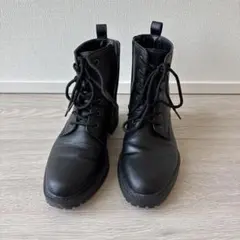 【S】GU レースアップブーツ ブラック
