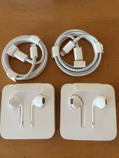 Apple純正 Lightningケーブル 2本とイヤフォンセット