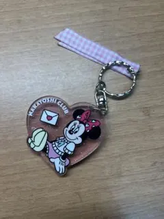 ミニーマウス ハート型キーホルダー