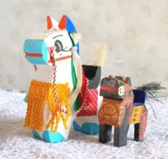 郷土玩具】木製 馬 置物 縁起物 民藝 伝統工芸品 - メルカリ