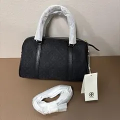 【新品】トリーバーチ　モノグラム ミニバレルバッグ