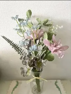 仏花　枯れない仏花　仏壇　造花アーティフィシャルフラワー①ピンクブルー