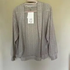しまむらシーズンリーズン　レース編みベージュ長袖カーディガン