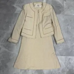 anyFAM ツイードノーカラージャケット ワンピース ラメ フリンジ