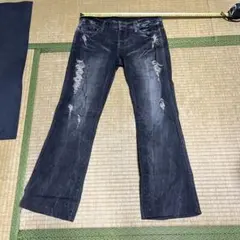 FUGA ダメージ加工 デニムパンツ ブラックのサムネイル