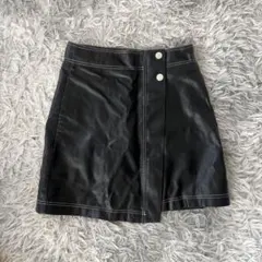 レザーミニスカート　韓国風y2k