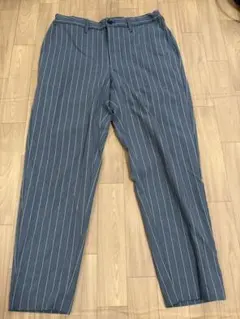 グレー ストライプ スラックス 紐付き