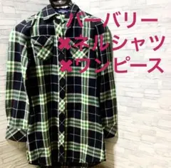 バーバリー　シャツ チェックネルシャツ　グリーン
