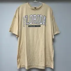 SHEIN ロゴプリントTシャツ ベージュ 半袖【XLサイズ】