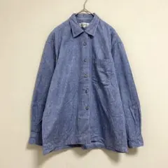 MORE THAN YOU デニム風 長袖 シャツ 【L】 ブルー コットン