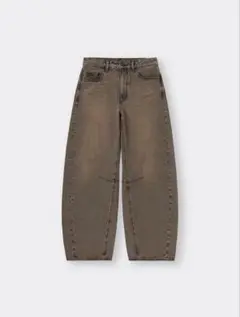 GU ジーユー バレルレッグジーンズ ワイドデニム ハイウエスト　Sサイズ