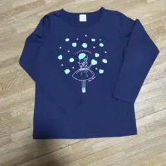 ネイビー 長袖カットソー 女の子イラスト