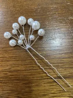 パールビーズ付きヘアピン3本セット