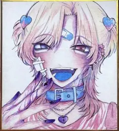 オリジナル アナログ 手描き イラスト 色紙