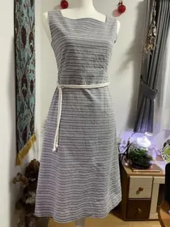 ノースリーブストライプワンピース
