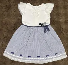 ミキハウス　ワンピース 半袖 フリル袖　120サイズ