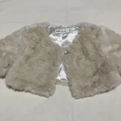 【美品】☆Ｈ&M アイボリー フェイクファー ボレロ 90cm