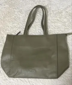 美品　BARCOS バルコス シボ革 レザー トートバッグ A4可 グレージュ