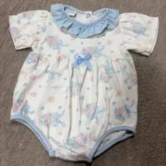 【レア】【レトロ】Carter's ベビー ロンパース 花柄 リボン 襟付き
