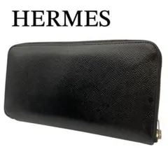 美品 HERMES アザップ ロング シルクイン ブラック 長財布のサムネイル