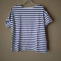 無印良品　ボーダーボートネック半袖Tシャツ　婦人Мサイズ