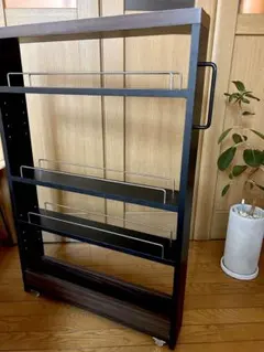 値下げ【完成品、送料込】美品 隙間収納 調味料 ラック 幅10cm 4段 スリムのサムネイル