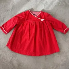 プチバトー　赤　レッド　ワンピース　クリスマス　12m 74 80