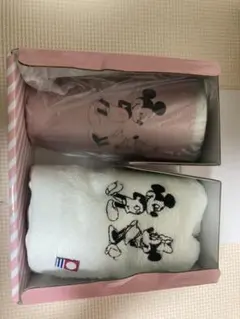 ミッキー&ミニー　サーモタンブラーピンク&今治タオルセット