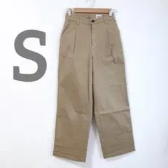 【訳あり品】EDWIN something チノパン　ワイドパンツ　ブラウン　S