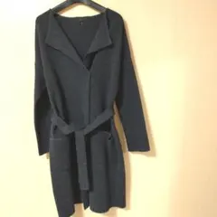 UNTITLEDヘリンボーン柄ダークグレーロングコート