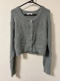 AZUL BY MOUSSY シャギーニットカーディガン グレー