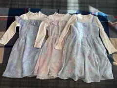 メゾピアノ　ワンピース 3点セット　120cm ピンク　ブルー