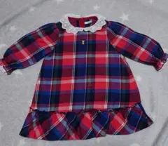 チェック柄フリルワンピース