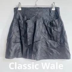 Classic Wale ブラック　ミニスカート　レザー風