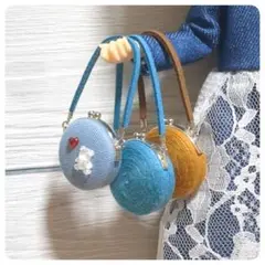 ハンドメイド　ミニチュアバッグ　がま口　ドール用　小物アイテム