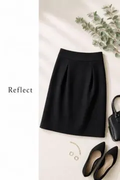 reflect リフレクト　膝丈タイト風スカート　ブラック　上品のサムネイル