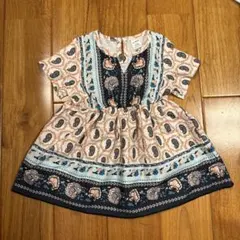 SHEIN キッズ 半袖 ペイズリー柄 ワンピース 9-12Mのサムネイル