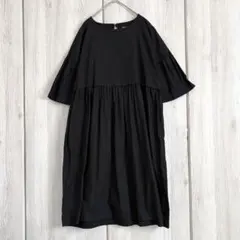 si-si-si スースースー ワンピース　ウエストギャザー切り替え　膝丈のサムネイル